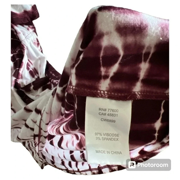 EUC Chaser women’s dress/tunic wine tie dye off the shoulder size Large - Picture 3 of 5